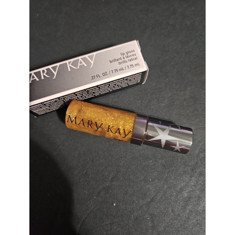 Mary Kay Lip Gloss Gold Sequins New Discontinued - Picture 3 of 3